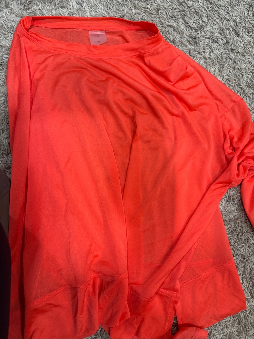 Women's Neon Coral Long-Sleeve Pullover Hoodie